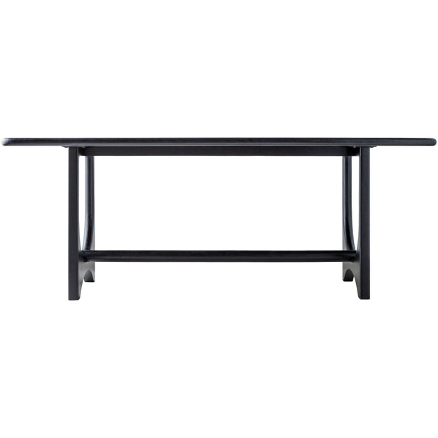 Surya Arland Modern Black Mango Wood Dining Table 78”