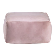 Crestview Collection Cerra Pink Velvet Square Foot Stool Pouf