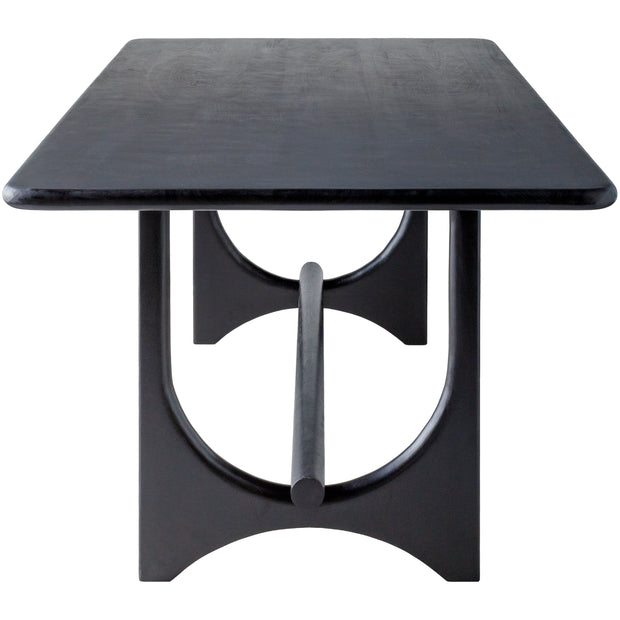 Surya Arland Modern Black Mango Wood Dining Table 78”