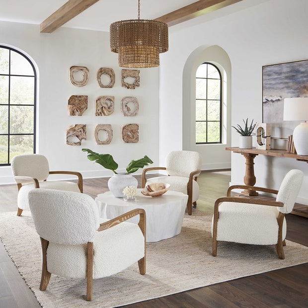 Uttermost Floreana White Textured Round Ceramic Vase