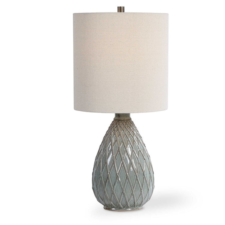 Casa Bella Living Rust Aqua Color Fire Glazed Ceramic Lamp