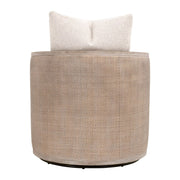 Essentials For Living McGuire Swivel Club Chair ~ LiveSmart Gellar-Linen, Natural Gray Oak & Cane