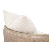 Essentials For Living McGuire Swivel Club Chair ~ LiveSmart Gellar-Linen, Natural Gray Oak & Cane