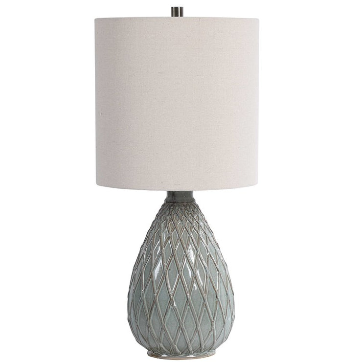 Casa Bella Living Rust Aqua Color Fire Glazed Ceramic Lamp