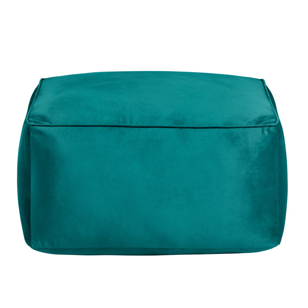 Crestview Collection Cerra Jade Green Velvet Square Foot Stool Pouf