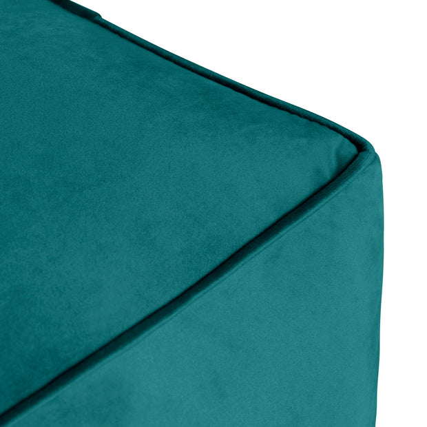 Crestview Collection Cerra Jade Green Velvet Square Foot Stool Pouf