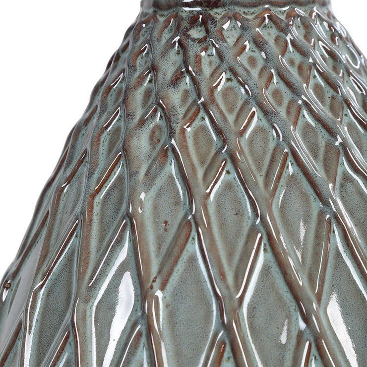 Casa Bella Living Rust Aqua Color Fire Glazed Ceramic Lamp