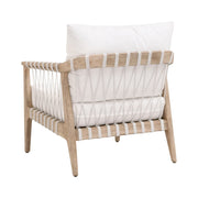 Essentials For Living Pacific Club Chair ~ White Speckle Flat Rope, LiveSmart Peyton-Pearl, Natural Gray Mahogany