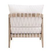 Essentials For Living Pacific Club Chair ~ White Speckle Flat Rope, LiveSmart Peyton-Pearl, Natural Gray Mahogany