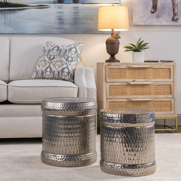 Crestview Collection Colthurst Set of 2 Silver Stools