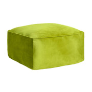 Crestview Collection Cerra Lime Green Velvet Square Foot Stool Pouf
