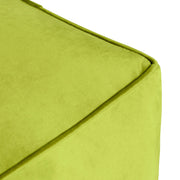 Crestview Collection Cerra Lime Green Velvet Square Foot Stool Pouf