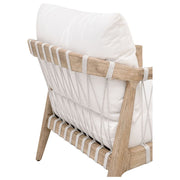 Essentials For Living Pacific Club Chair ~ White Speckle Flat Rope, LiveSmart Peyton-Pearl, Natural Gray Mahogany