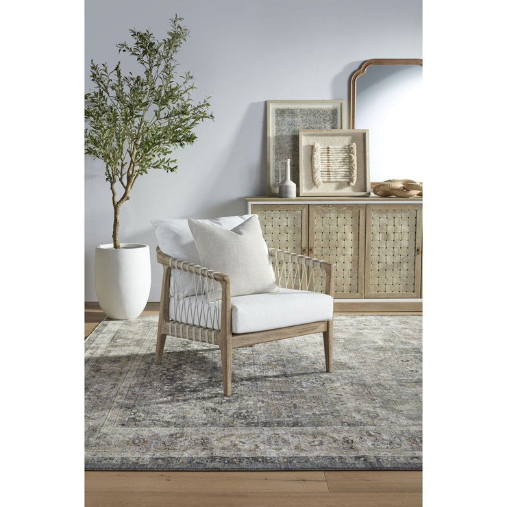 Essentials For Living Pacific Club Chair ~ White Speckle Flat Rope, LiveSmart Peyton-Pearl, Natural Gray Mahogany