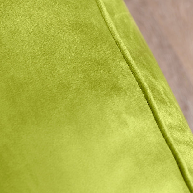 Crestview Collection Cerra Lime Green Velvet Square Foot Stool Pouf