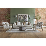 Essentials For Living Pacific Club Chair ~ White Speckle Flat Rope, LiveSmart Peyton-Pearl, Natural Gray Mahogany