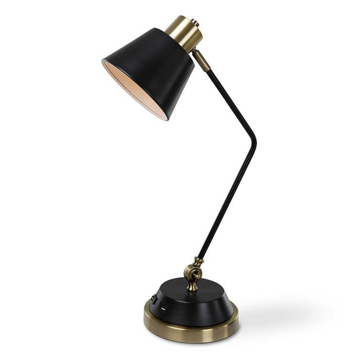 Casa Bella Living Finished in An Antique Brass And Black Desk Lamp