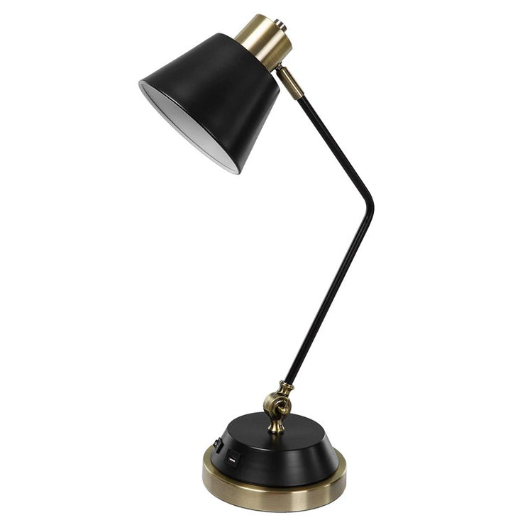Casa Bella Living Finished in An Antique Brass And Black Desk Lamp