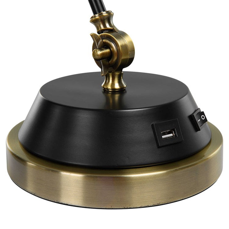 Casa Bella Living Finished in An Antique Brass And Black Desk Lamp