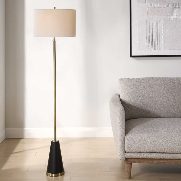 Casa Bella Living Modern Twist Finished In Antique Brass Floor Lamp