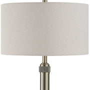 Casa Bella Living Antique Brass Off- White Linen Floor Lamp