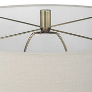 Casa Bella Living Antique Brass Off- White Linen Floor Lamp