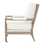Essentials For Living Rouleau Club Chair~ LiveSmart Peyton-Pearl, Natural Gray Oak