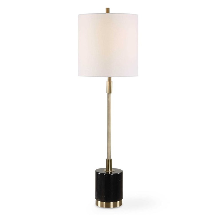 Casa Bella Living Black Marble Base Metal Buffet Lamp