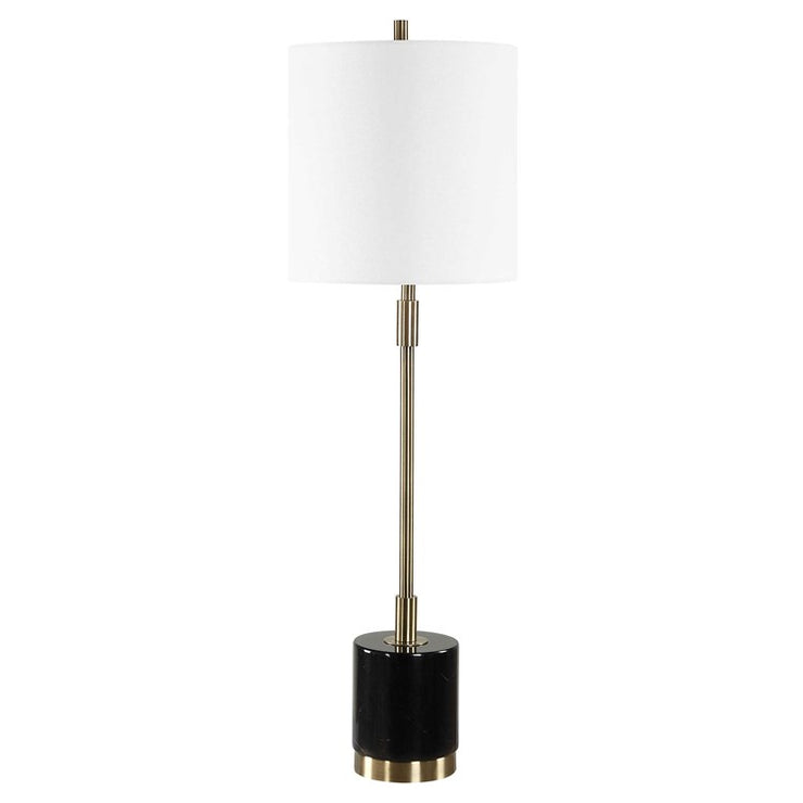 Casa Bella Living Black Marble Base Metal Buffet Lamp