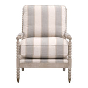 Essentials For Living Rouleau Club Chair ~ Stanebridge-Pewter, Natural Gray Oak