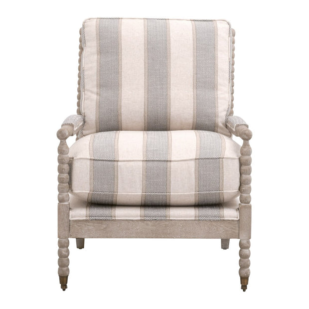 Essentials For Living Rouleau Club Chair ~ Stanebridge-Pewter, Natural Gray Oak