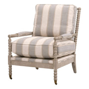 Essentials For Living Rouleau Club Chair ~ Stanebridge-Pewter, Natural Gray Oak