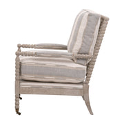 Essentials For Living Rouleau Club Chair ~ Stanebridge-Pewter, Natural Gray Oak
