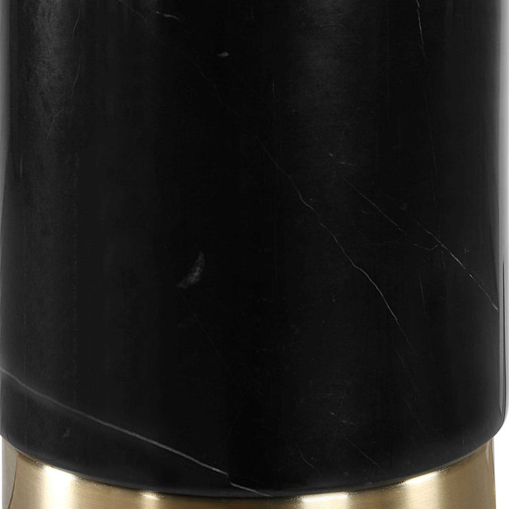 Casa Bella Living Black Marble Base Metal Buffet Lamp