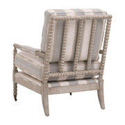 Essentials For Living Rouleau Club Chair ~ Stanebridge-Pewter, Natural Gray Oak