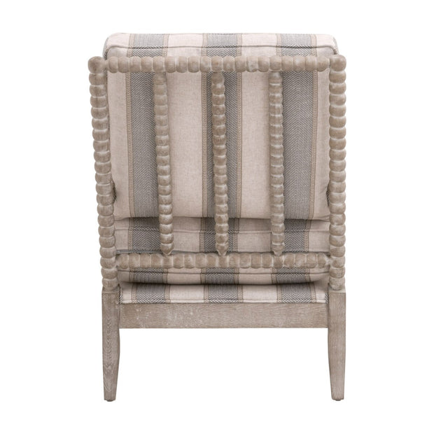 Essentials For Living Rouleau Club Chair ~ Stanebridge-Pewter, Natural Gray Oak