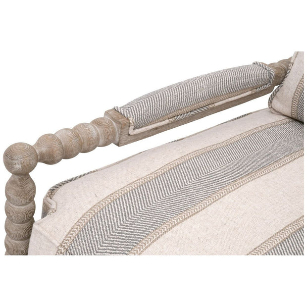 Essentials For Living Rouleau Club Chair ~ Stanebridge-Pewter, Natural Gray Oak