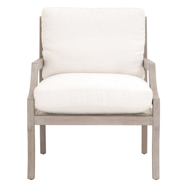 Essentials For Living Stratton Club Chair ~ LiveSmart Boucle-Snow, Natural Gray Beech