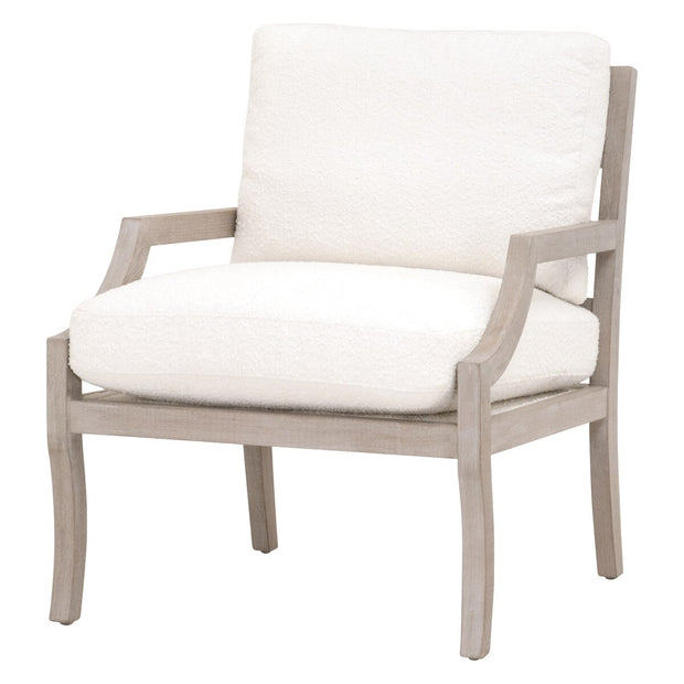 Essentials For Living Stratton Club Chair ~ LiveSmart Boucle-Snow, Natural Gray Beech