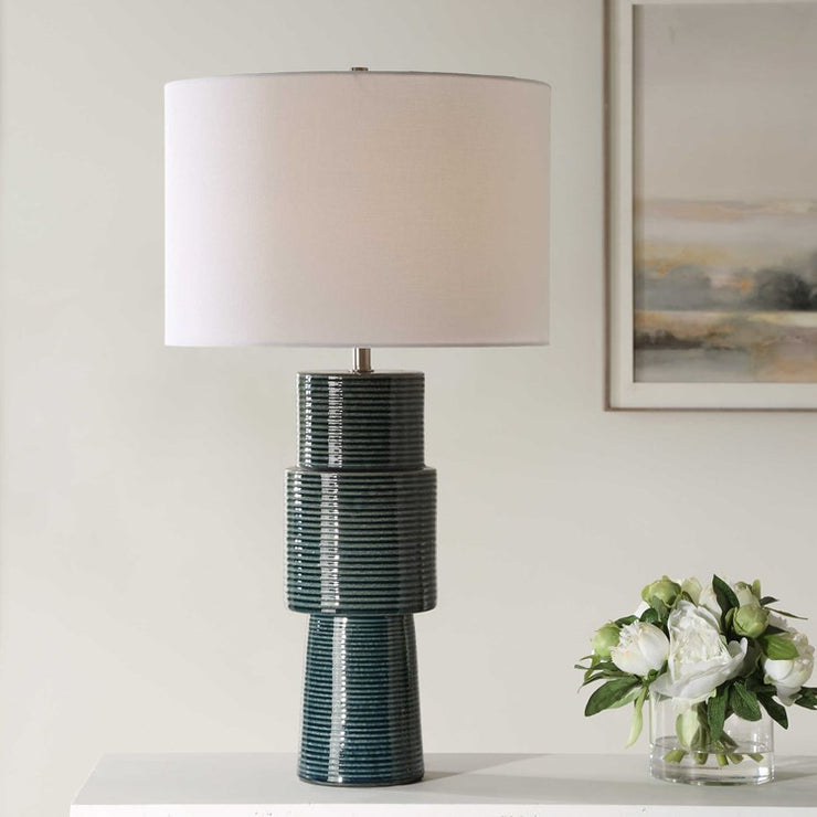 Casa Bella Living Teal Ceramic Table Lamp