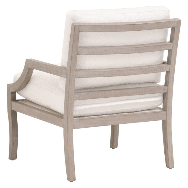 Essentials For Living Stratton Club Chair ~ LiveSmart Boucle-Snow, Natural Gray Beech