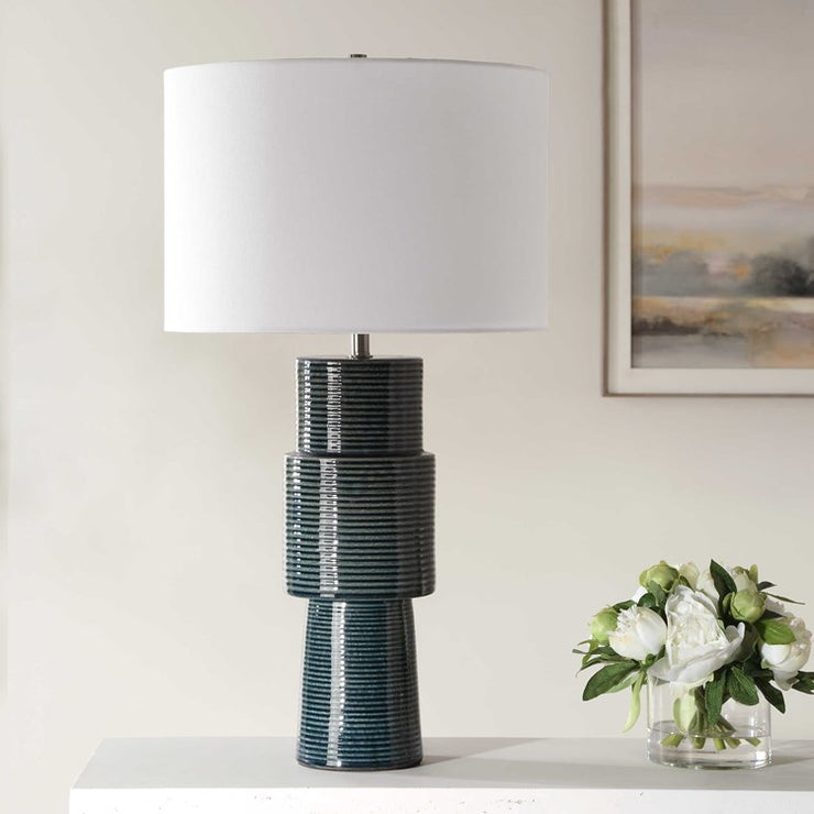 Casa Bella Living Teal Ceramic Table Lamp