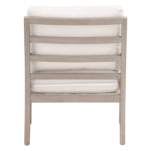 Essentials For Living Stratton Club Chair ~ LiveSmart Boucle-Snow, Natural Gray Beech