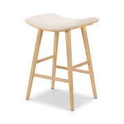 Four Hands Union Counter Stool ~ Essence Natural Fabric Cushioned Saddle Style Seat