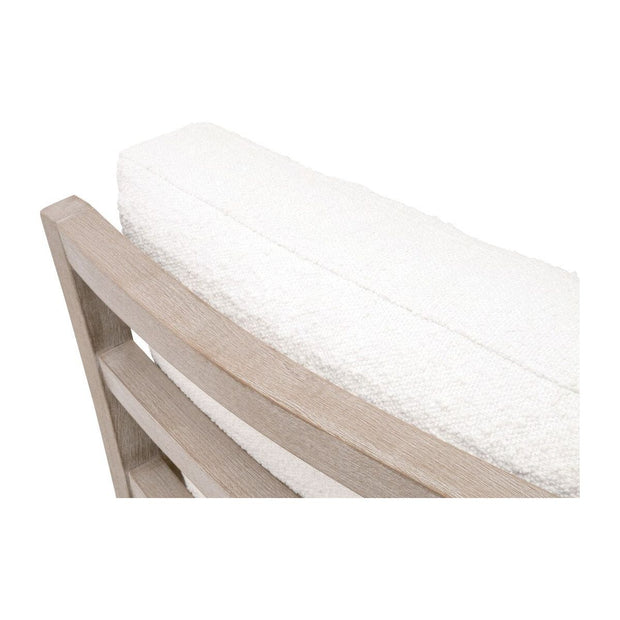 Essentials For Living Stratton Club Chair ~ LiveSmart Boucle-Snow, Natural Gray Beech