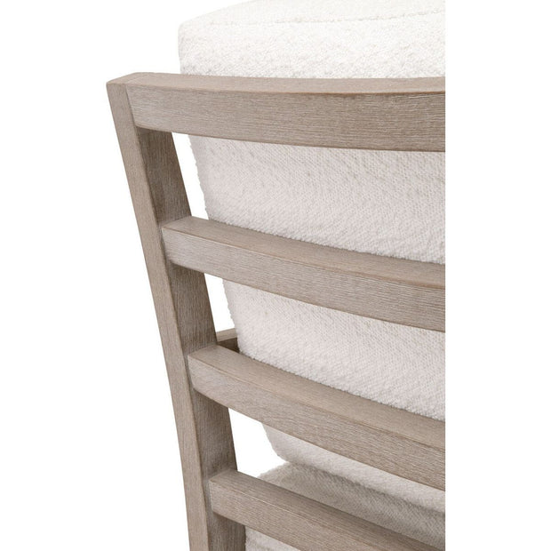 Essentials For Living Stratton Club Chair ~ LiveSmart Boucle-Snow, Natural Gray Beech
