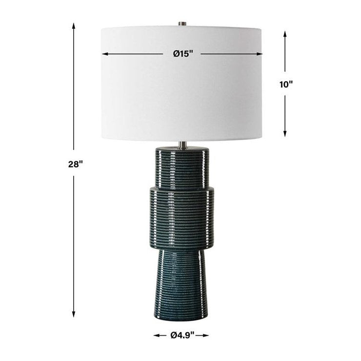 Casa Bella Living Teal Ceramic Table Lamp