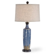 Casa Bella Living Blue Texture Ceramic Base Dark Khaki Accents Lamp