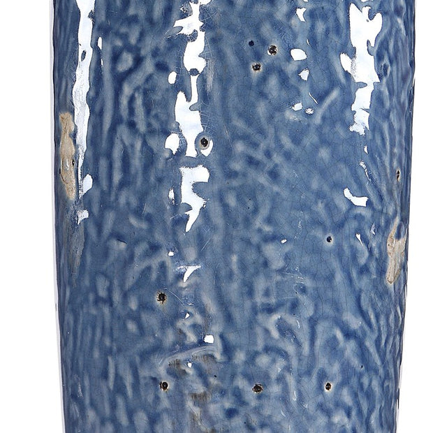 Casa Bella Living Blue Texture Ceramic Base Dark Khaki Accents Lamp