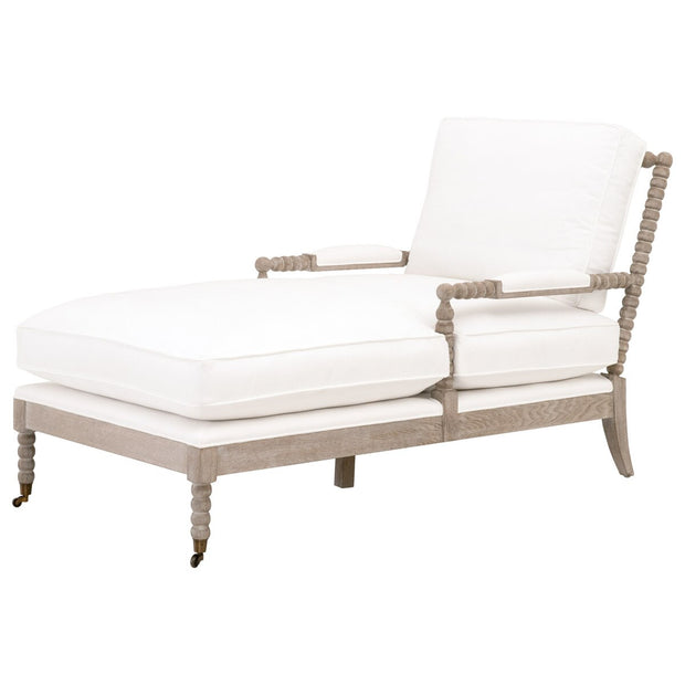 Essentials For Living Rouleau Chaise Lounge~ LiveSmart Peyton-Pearl, Natural Gray Oak